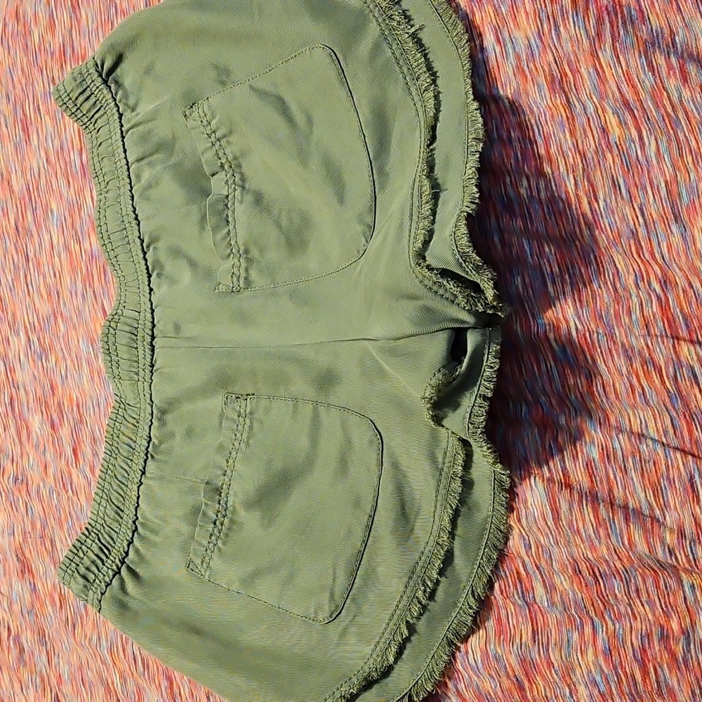 LOFT Olive Green Women's Lyocel Shorts - Picture 8 of 10